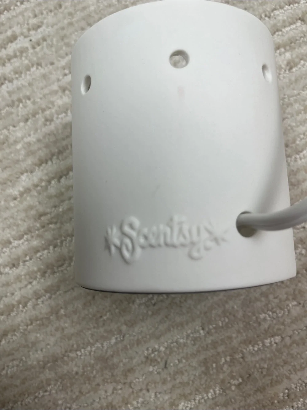 Scentsy Tilia Mid Size Wax Warmer White Black Tree Retired NWOT